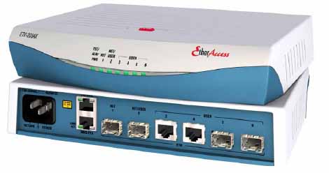 RAD ETX-203AX front view and rear view, ETX-203AX/GE30/2SFP/2UTP2SFP, ETX-203AX/GE/2SFP/2UTP2SFP, ETX-203AX/2SFP/2UTP2SFP