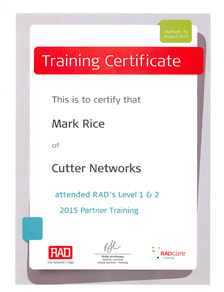 Level 1 & 2 RAD Training 2015 certificate