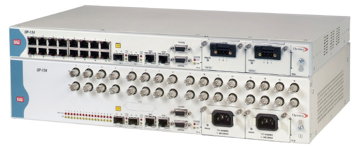 RAD Optimux-134 ( OP-134 ) Fiber Optic Multiplexer for 16-Channel E1 TDM and Ethernet  